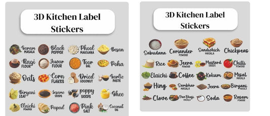 3D Waterproof Kitchen Spice Jar Label Stickers (Pack of 1 - 60 Stickers) mqqpaz-ig